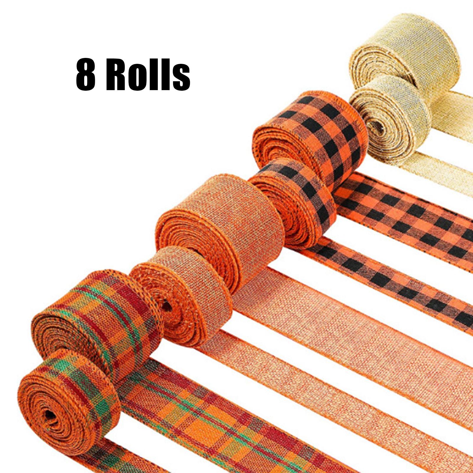 

8 шт. клетчатые ленты с проволочным краем британские рождественские бумажные полоски в клетку «Буффало» для самостоятельной вышивки для упаковки подарков на вечеринку WWO66