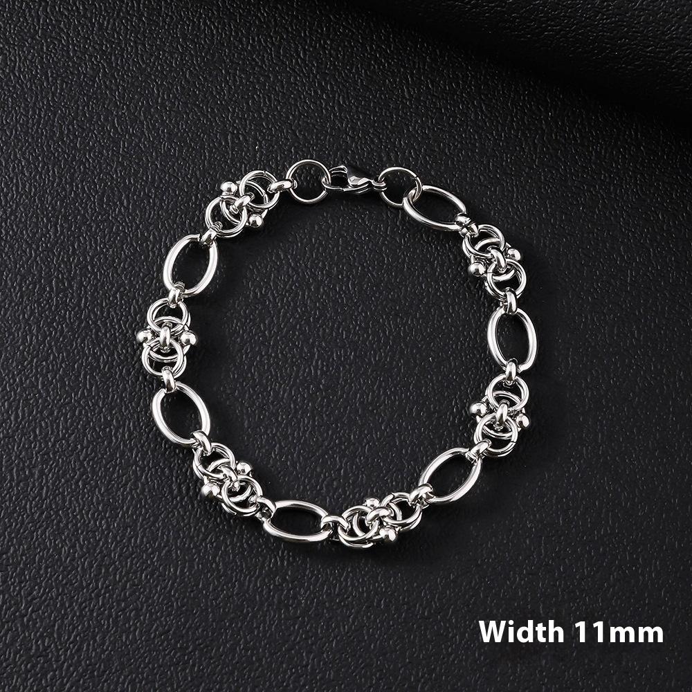 Bracciale da Uomo in Acciaio Inossidabile Semplice Prepotente Punk Alto Senso Cubano Acciaio al Titanio Bracciale Gioielli da Uomo