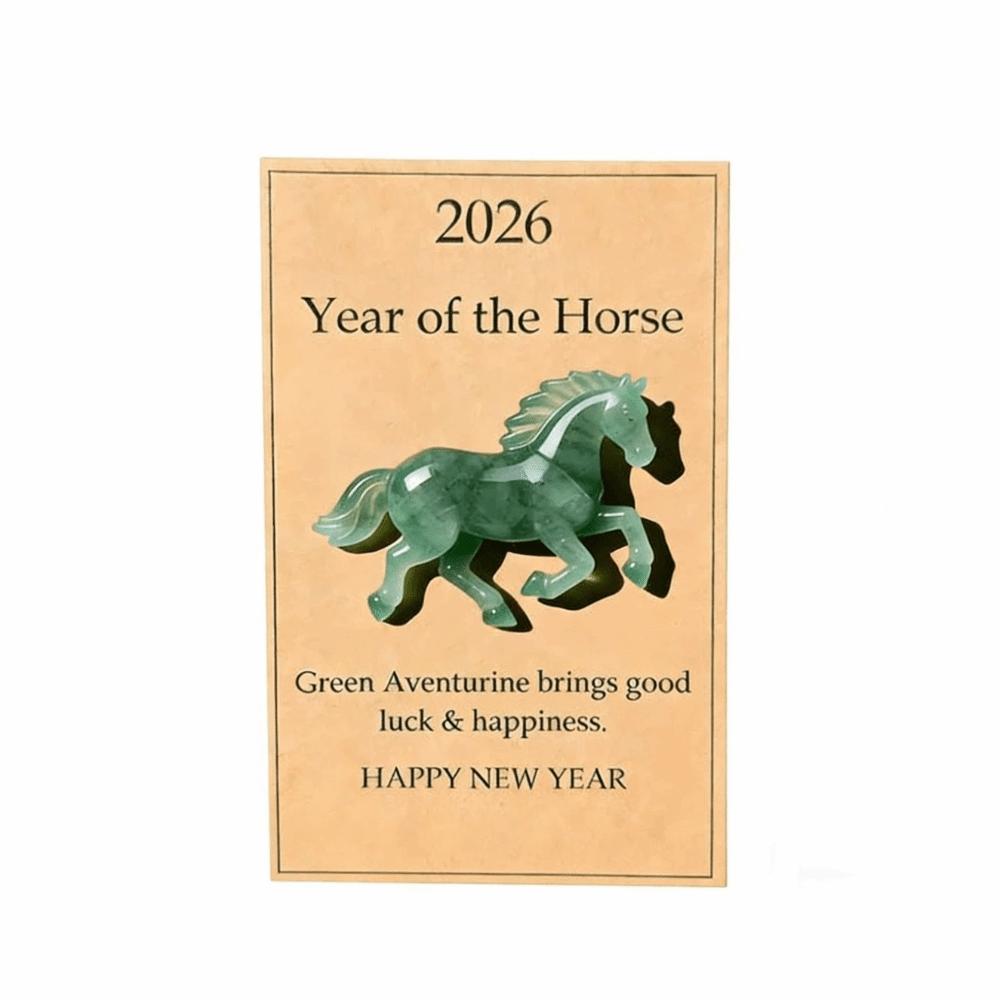 Acrylic Year of The Horse Postcard Blessing Festive Lucky Horse Year Card Gifts Invitation Card Practical зелёный
