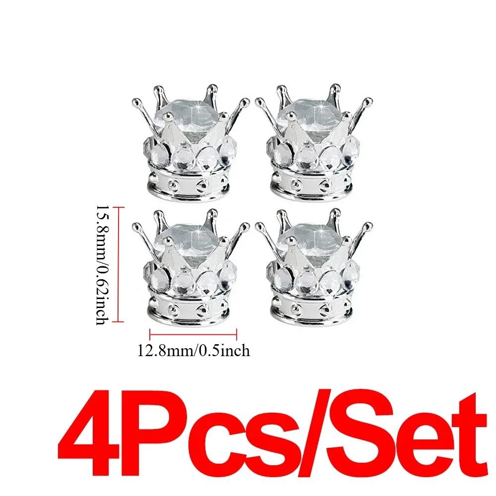 Crown Design Diamond Tire Caps Car Valve Stem Decorative Covers Dustproof Tire Valve Stem Cap Valve Protectors Car Wheel Valve Stems 1