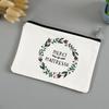 Teacher's Day Gift Thank You Mistress Print Makeup Pouch Zipper Lipstick Storage Women Canvas Cosmetic Bag Teacher Clutch Bag