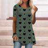 Plus Size Women Summer Blue Bear Printed Comfy Short Sleeve Round Collar T-shirt Casual Baggy Mid Length Tee Tops