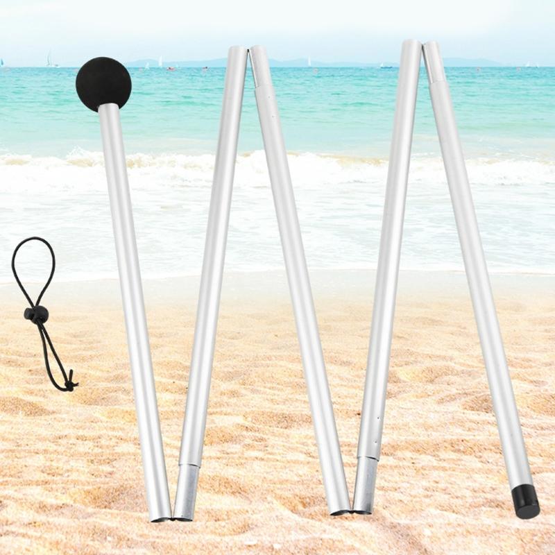 2Pcs Folding Beach Tent Poles Light Weight Canopy Poles Adjustable Length Outdoor Awning Support Poles Easy To Install