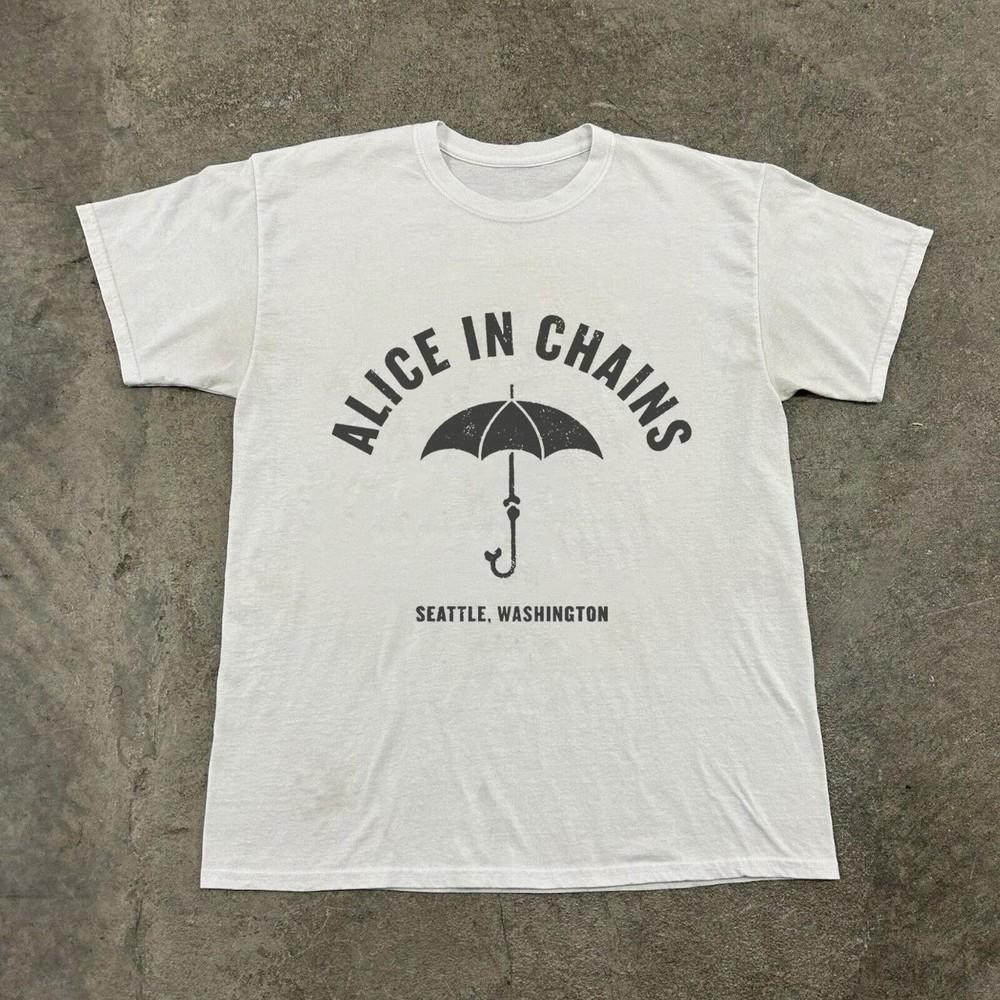 Rare Alice In Chains Seattle, Washington, Unisex White T-shirt, Size S-5XL Unisex T-Shirt