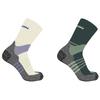 Salomon X Ultra Access Crew Rainy Size LC2256900 2-Pack Socks, 2-Pair Set, Day/Laurel Wreath, Small,