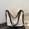 Portable Letter Printed Handbags Soft Retro Street Crossbody Bag Three Uses Canvas Bag  Work