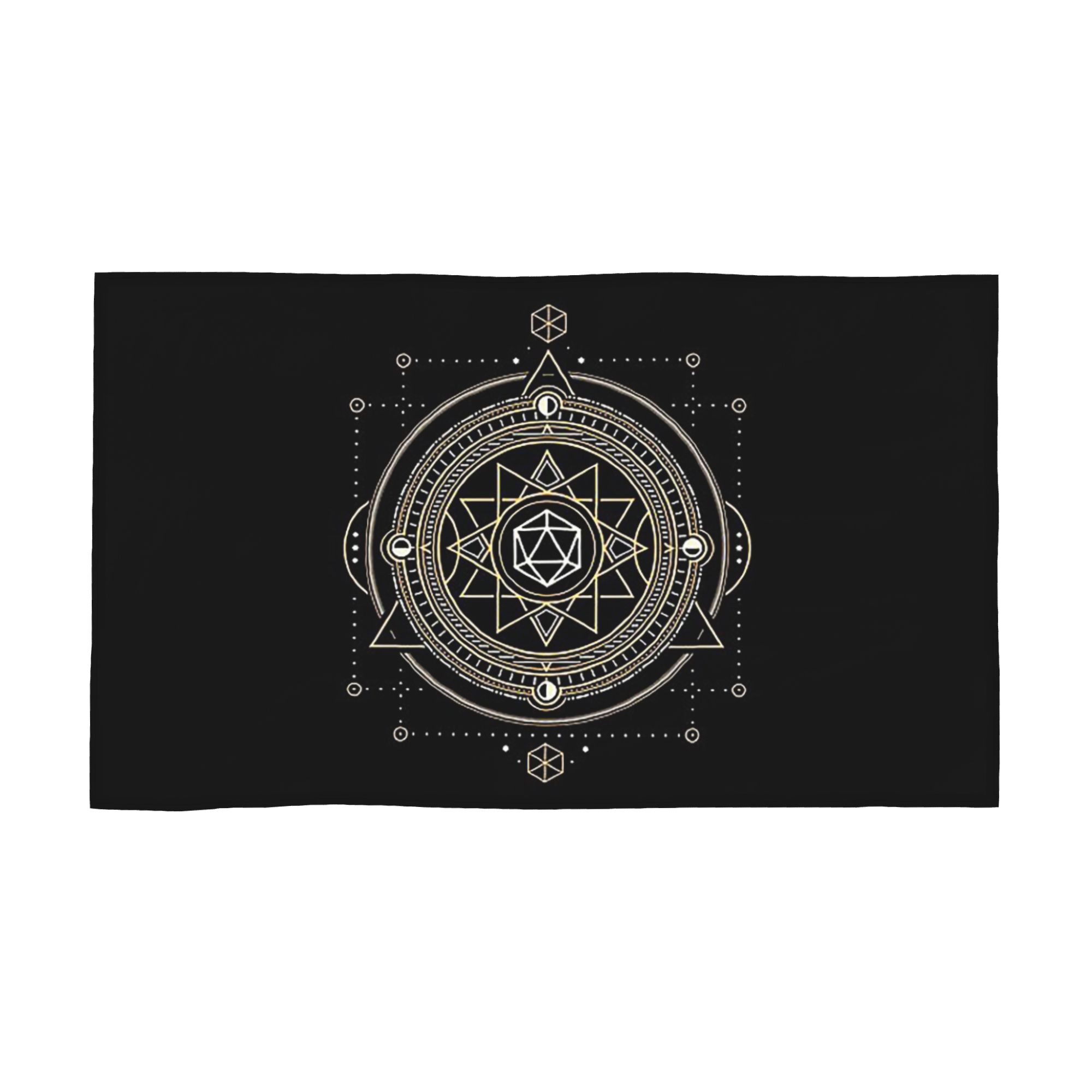Polyhedral D20 Dice Sacred Symbol of the Occulti Soft Face Towel Quick Dry Pool Bath Cotton Towels Absorbent W30*H60(CM)