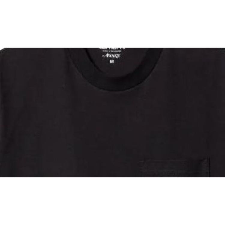 Carhartt WIP X Awake NY Collaboration SS23 Pocket Logo Printed Short Sleeve T-Shirt Unisex T-Shirt I031349-07Q-XX