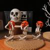 3-Piece Set Of Meditation Yoga Pumpkin Head Skull Figurines Durable Realistic Pumpkin Head Skull Doll Weird Yoga Pose