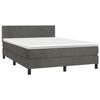 3141180 vidaXL Lit à sommier tapissier et matelas Gris foncé 140x190cm Velours