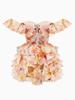 2026 Floral French Oil Painting One-Shoulder Backless Slimming Dress