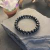 Elegant Obsidian Beaded Bracelet - Smooth Polished Natural Stone, Perfect Gift for Holiday, Mother's Day Valentine's Day