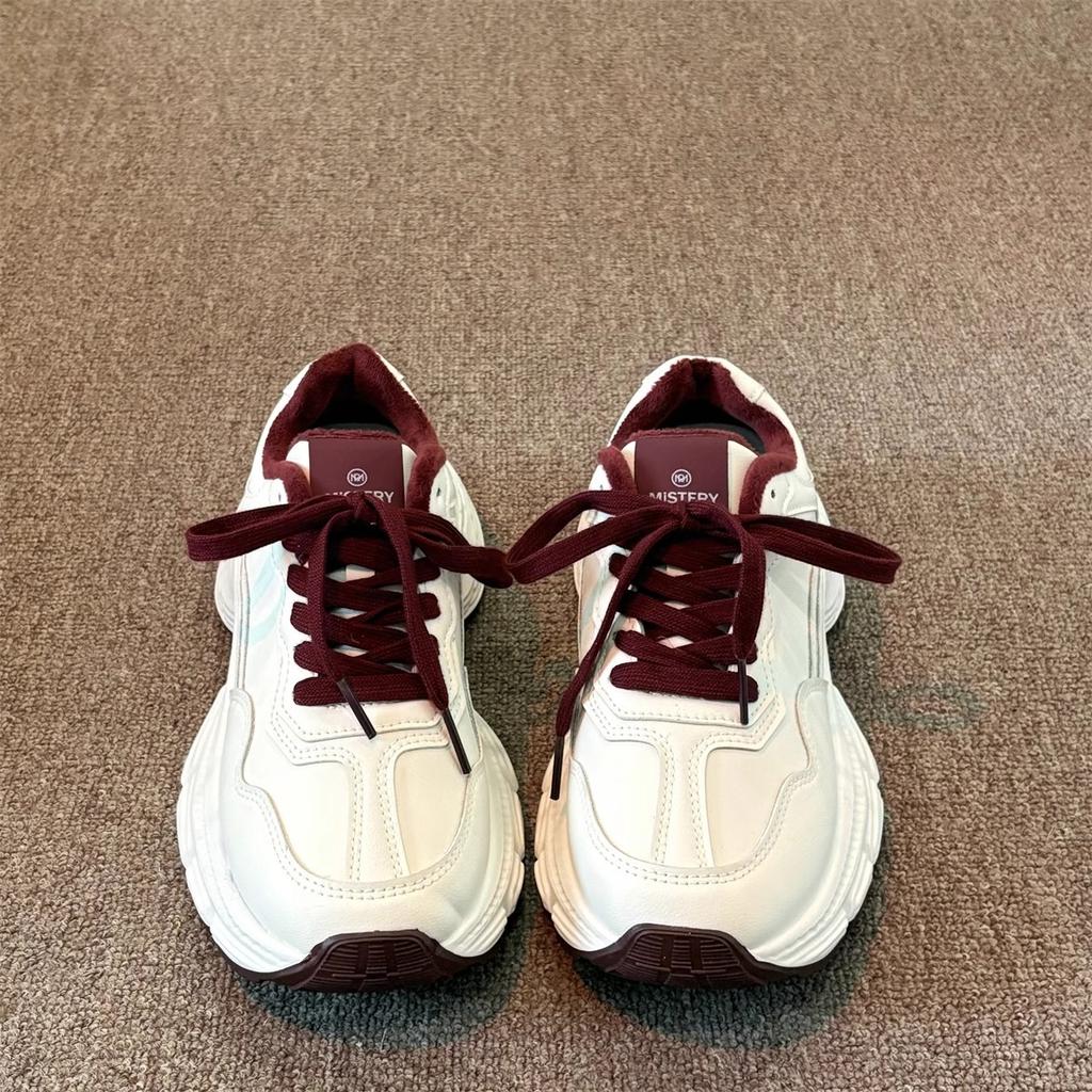 Daddy Shoes Women's 2025 New Spring and Autumn Women's Shoes Are Popular, Versatile Thick-soled Height-increasing Running Casual Sports Shoes