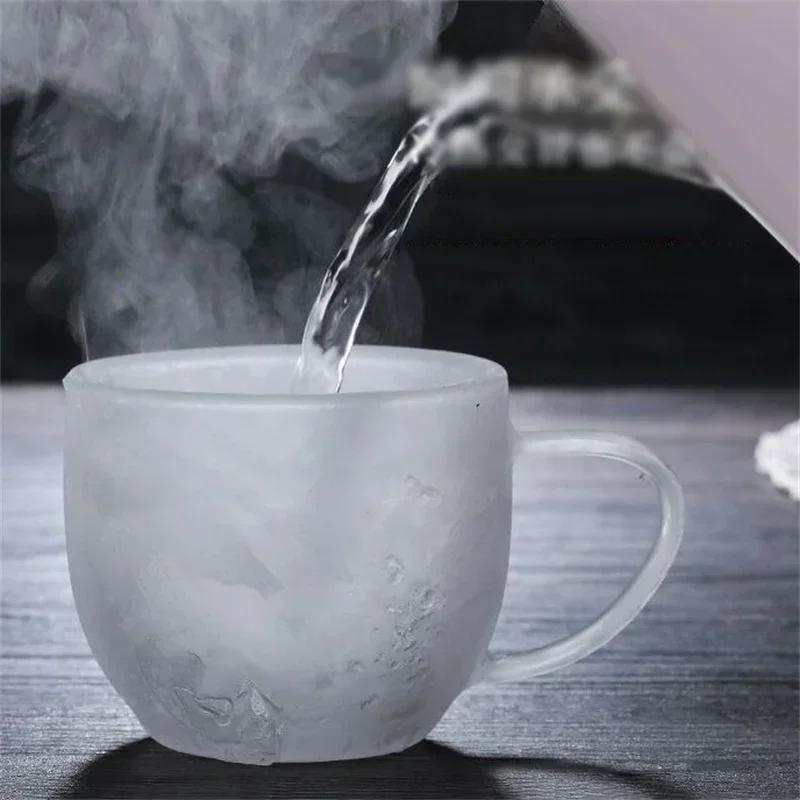 150/250/350ML Glass Cup Double Wall Glass Coffee Milk Beer Cups with Handle Cold and Heat Resistance Home Office Drinking Tools