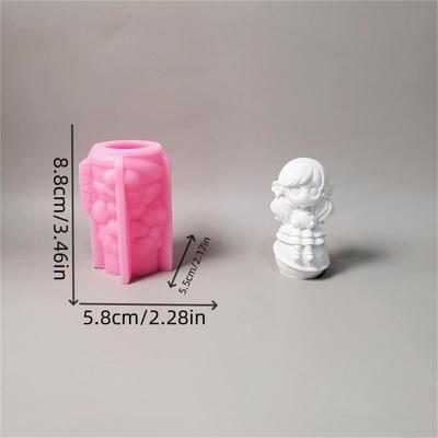 J0MC Little Girl Statue Silicone Molds for Epoxy Resin Princess Figurine Gypsum Silicone Mold Soap Making Molds