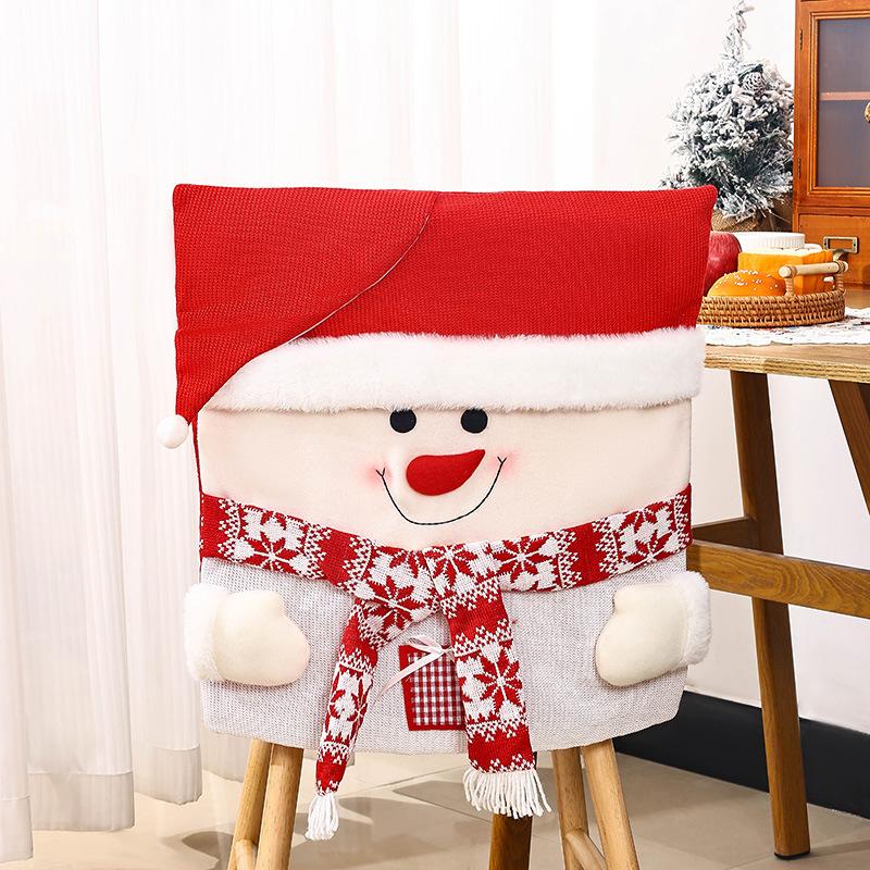 New Christmas Decoration Chair Cover Stool Cover Santa Claus Chair Cover European and American Decorative Ornaments Home Furnishings