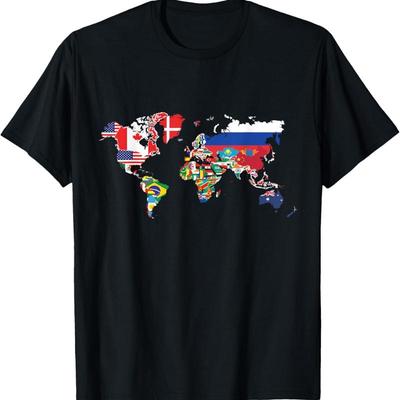 Tous les drapeaux des pays du monde 287 Drapeau T-shirt International
