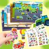Cartoon Transportation Vehicles Sticker Books Kids DIY Handmade Stickers Quiet Book Focus Training Learning Cognition Toy Book