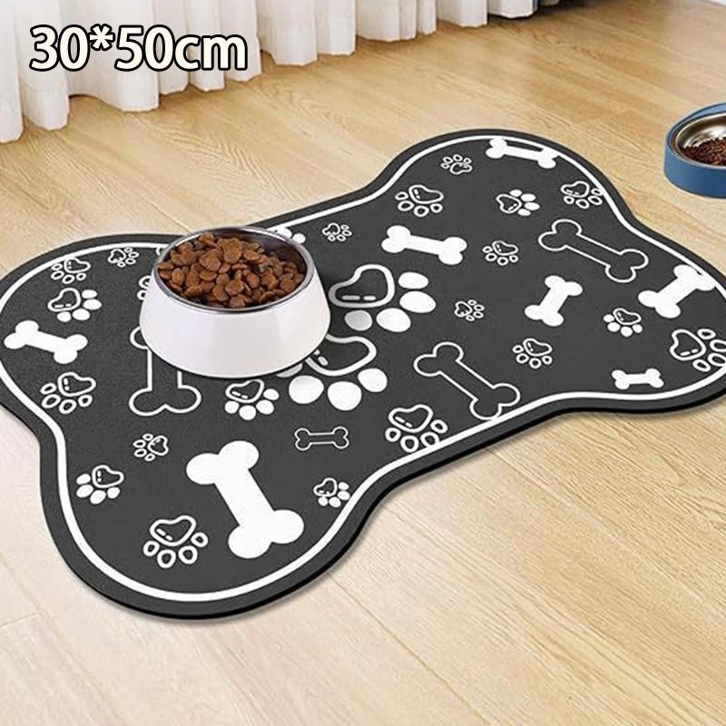 Diatomaceous Mud Absorbent Pet Placemat For Food And Water Bowl With Waterproof Quick-Dry Rubber Backing Non-Slip Home Pet Mat