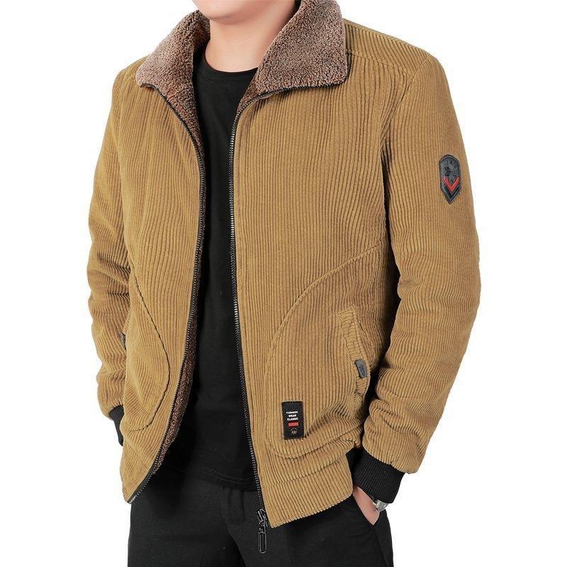 New Coat Men's Winter Thickened Velvet Loose Casual Corduroy Lapel Jacket