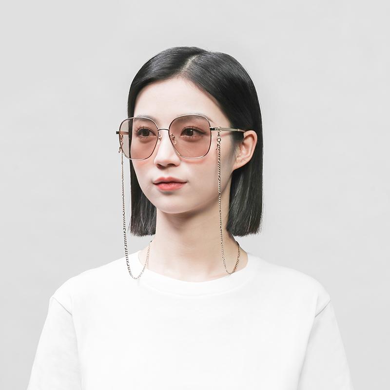 GUCCI Pink Lenses Metal Chain Clause Frames Delicate Women's Sunglasses