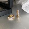 1 Pair of Exquisite Earrings Set with Synthetic Zircon Sparkling Jewelry, Stylish Earrings