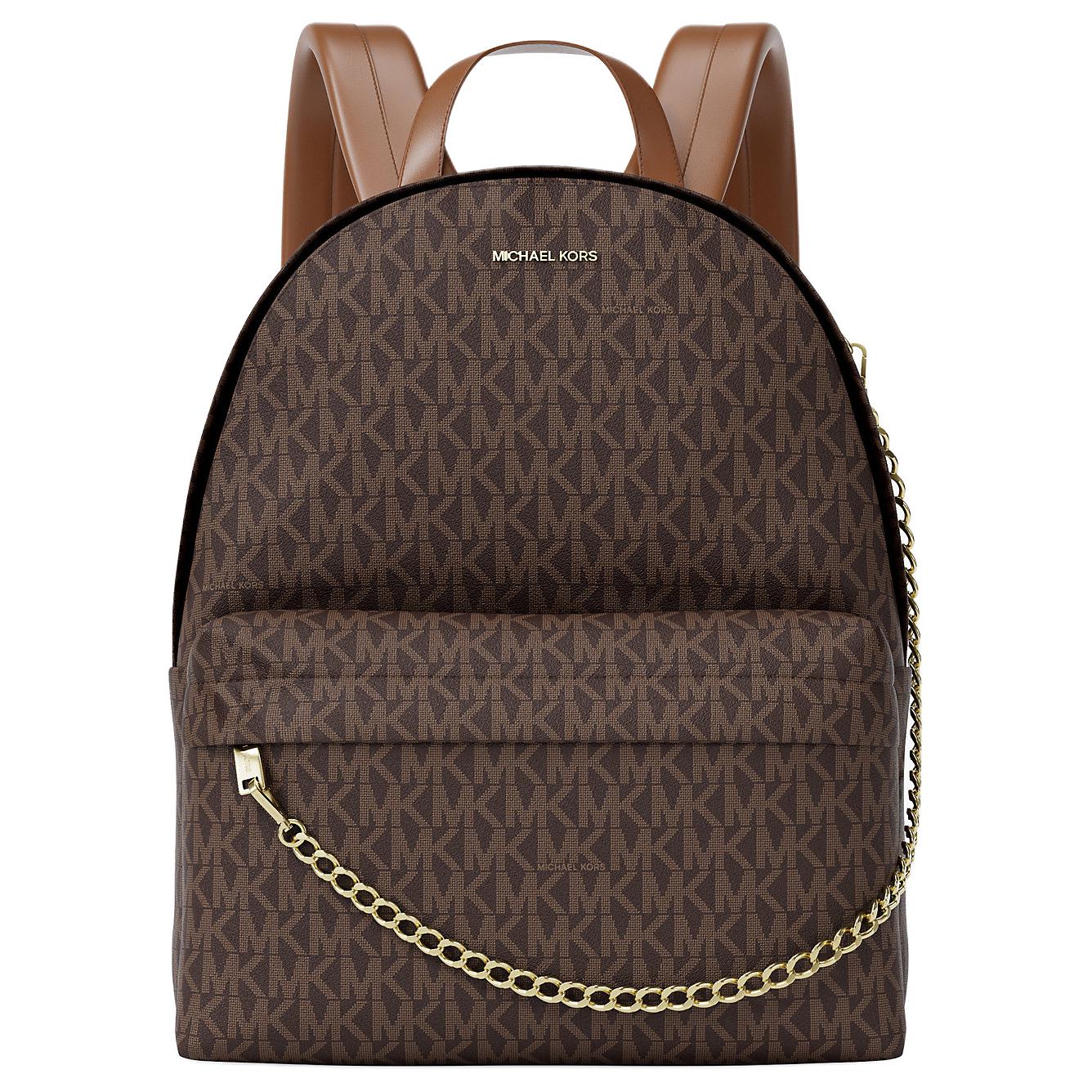 

Michael Kors MK Slater Signature Logo Coated Canvas Medium Backpack Women Backpacks Brown 35F5G04B2B-BROWN Basic Set (Bag+Dust Bag)