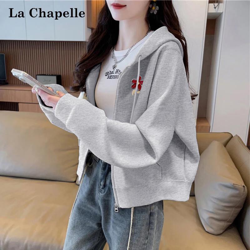 La Chapelle Women s Hooded Short Sweatshirt 2XL