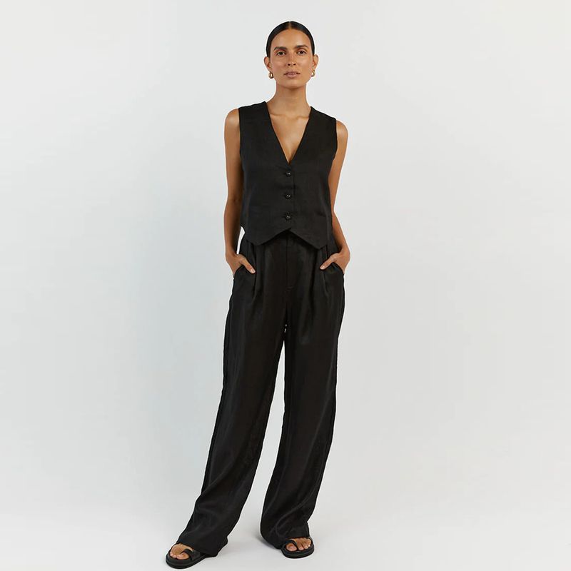 Women's Vest Wide Leg Pants Casual Set