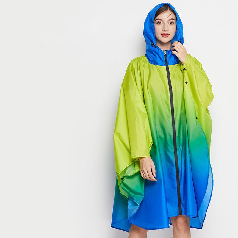 Bunter Damen Biker Regenmantel Leichter Regenmantel Poncho Herren Wasserdichter Umhang Regenmäntel Erwachsener Farbverlauf Motorrad Regenbekleidung