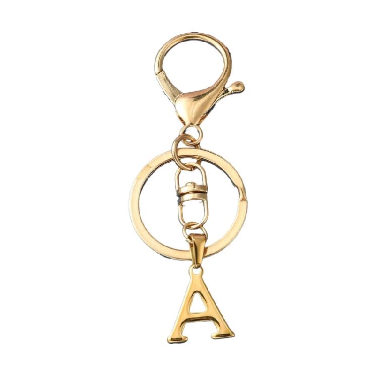 Elegant Keychain Letter Shape Stylish Key Holder Unique Key Ornament Stainless Steel Texture Perfect for Party and Daily