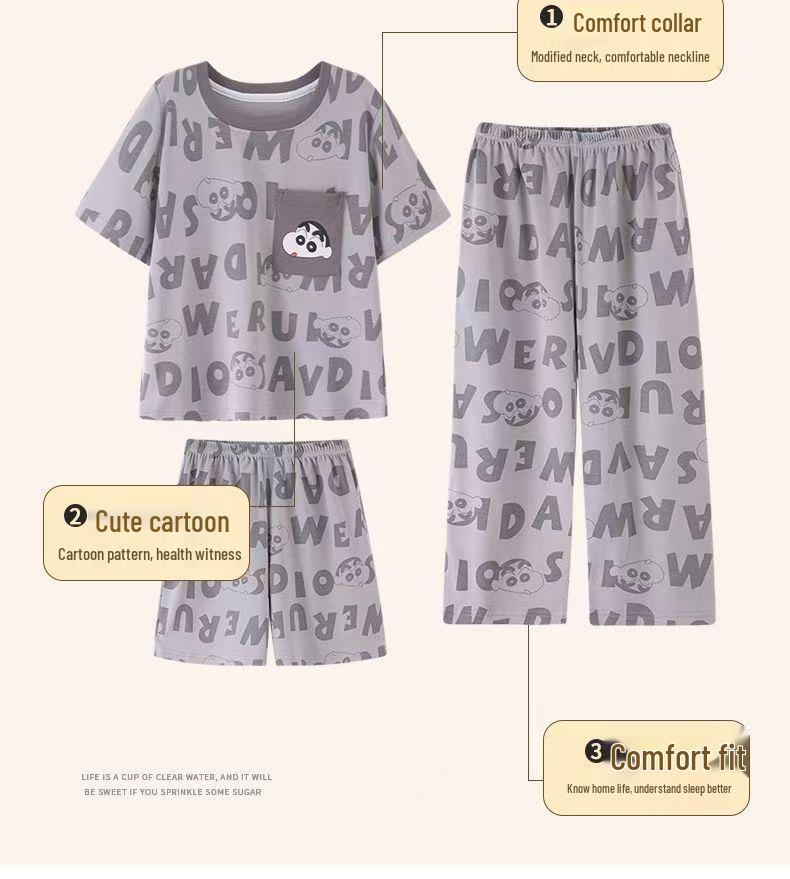 Boys' Summer Pajama Set - Casual Short Sleeve and Loose Fit for Kids
