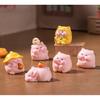 PVC Mini Pig Figurine Handmade Craft Lucky Charm Desktop Car Interior Decors Table Top Mini Garden Arrangements