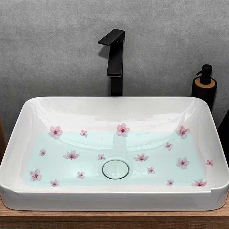 Floral Bathroom Sink Stickers Removable Self-Adhesive Waterproof Bathroom Toilet Decorative Sticker Bathtub Sticker Home Decor