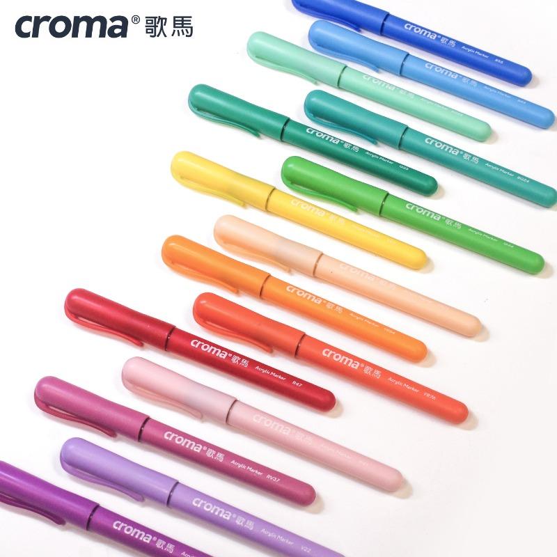 Croma 160/1 Farben Nachfüllbares Direktflüssig-Acrylmarker-Set mit Weicher Spitze, Waschbarer Aquarellpinsel Schulausstattung