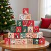 24-Day Empty Christmas Countdown Box Set Numbered Fillable Containers for Candy Chocolate Winter Holiday Decoration Organizer