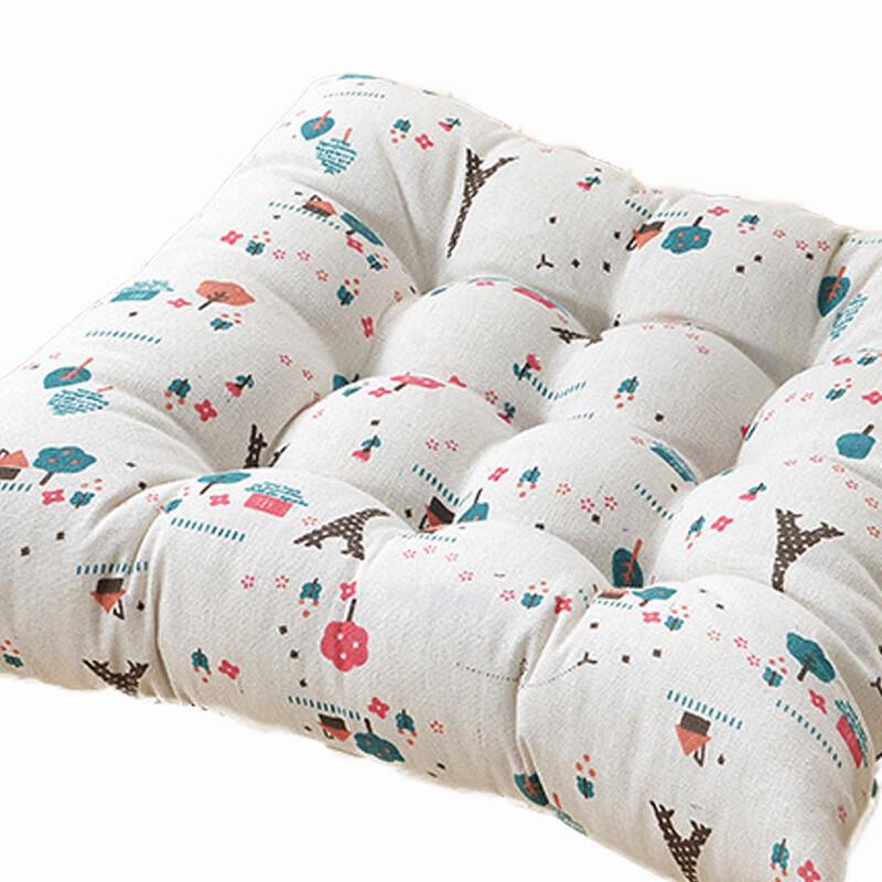 Winter Thickened Cotton Linen Square Seat Cushion