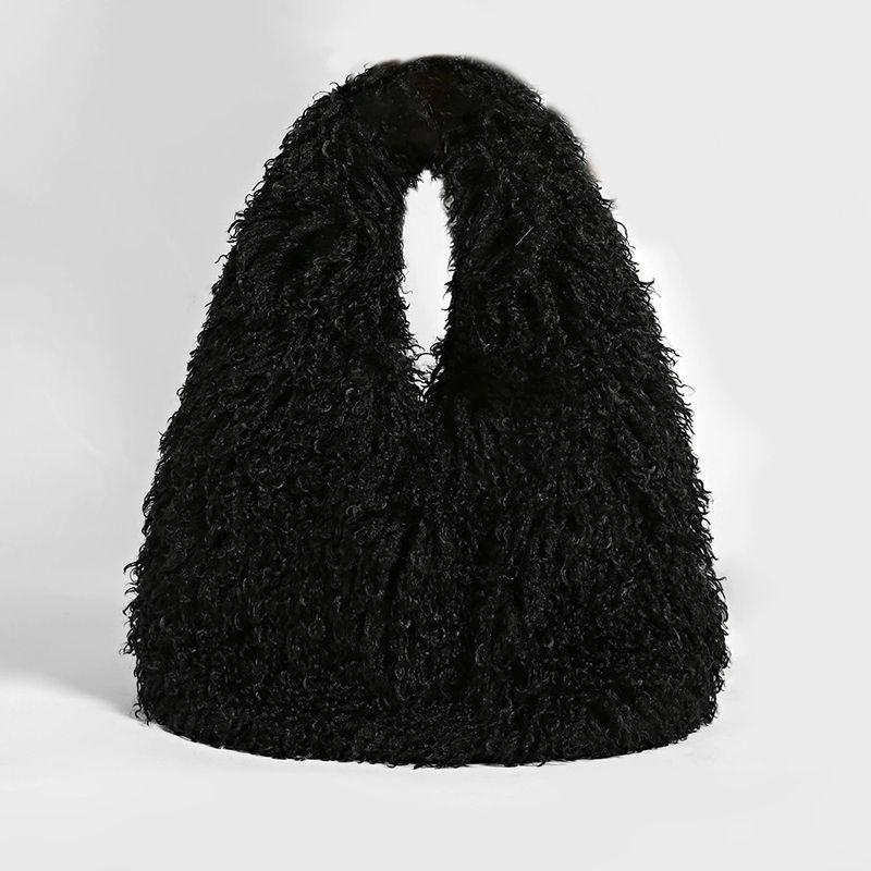 Yogodlns Luxury Fluffy Tote Women Shoulder Bag Lamb Wool Faux Fur Hobo Bags for Winter Large Capacity Shopper Plush Designer Handbags
