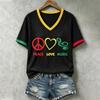 Women's V-Neck Printed Short Sleeve T-Shirt for Casual Daily Wear