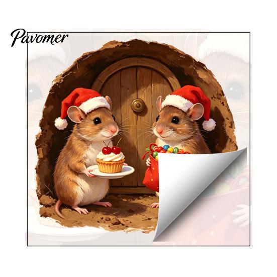 DIY Christmas Scenes 3D Mouse Hole Wall Sticker for Decoration, Realistic Santa Decal, Waterproof PVC Festive Home Decoration Art Window Bathroom