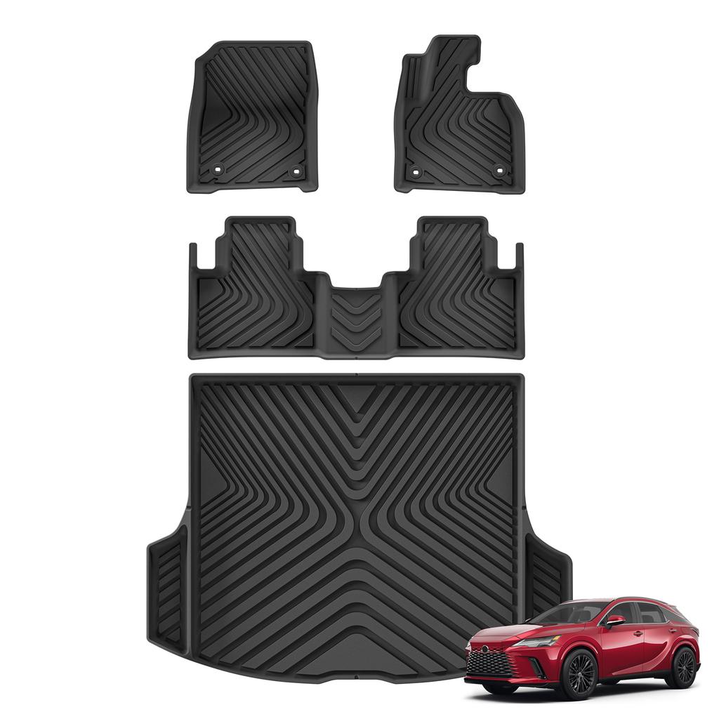 Smabee Right Drive for Lexus RX 2022-2025 RX350 RX350h RX500h Car Floor Mats Trunk Pad TPE 3D Foot Pad Cargo Liner All Weather