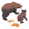 4Pcs Brown Bear Model Set PVC Lifelike Bear Figure Animal Life Cycle Model Set for Education