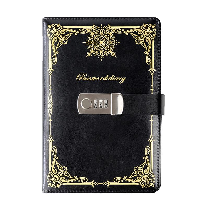 European Retro Canvas Lock Diary: Secure Password Notebook for Students