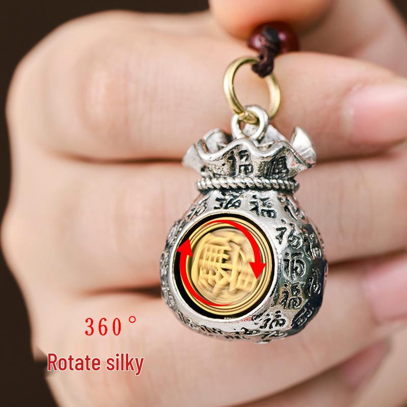 Zodiac Gold Ingot Lucky Bag Pendant Keychain - Daily Income Wealth Ornament Handicraft.