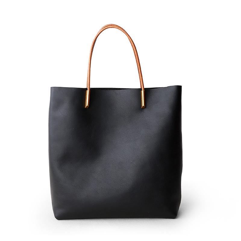 Vegetable tanned leather women's bag substitute handbag large capacity commuter tote bag niche shoulder handbag bag