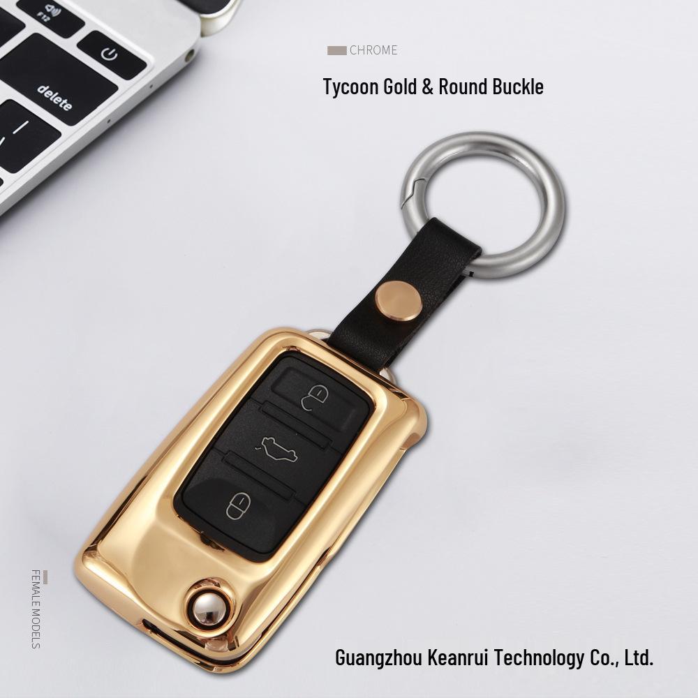 Volkswagen Metal Key Case Shell Set for Lavida, New Sagitar, Passat, Bora, Lamando, Jetta, Tiguan - Unisex