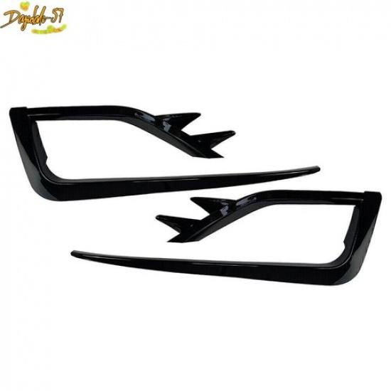 2x Fog Light Lamp Cover Bumper Grille Trim Fit For VW Golf MK7.5 2017- Black