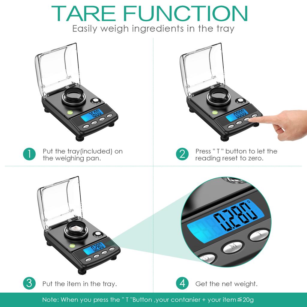 20g High Precision Professional Milligram Scale 0.001g Electronic Jewelry Scales Digital Pocket Scale Electronic Balance Scale