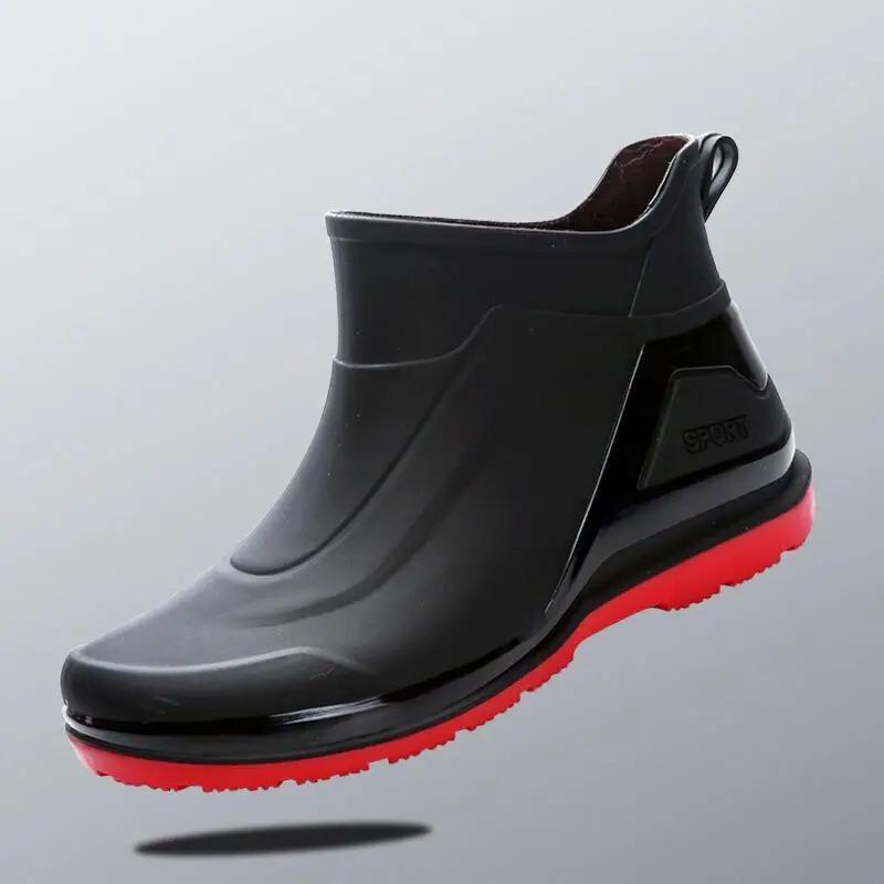 Rain Shoes Men's Short Tube Waterproof Casual Rain Shoes Fashionable Anti Slip Rain Shoes Thick Wear-resistant Rain Boots