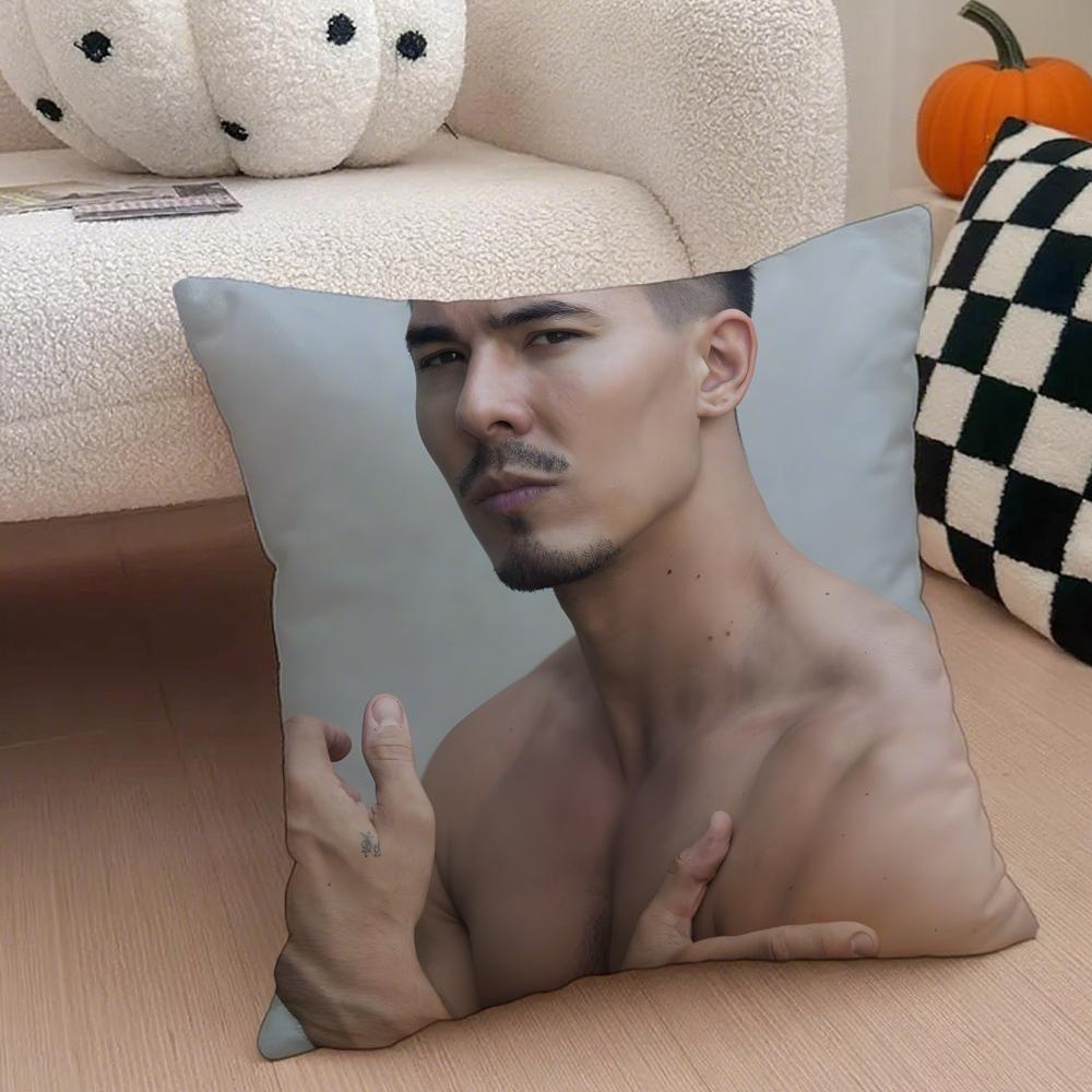 

LLewis Tan Cushion Cover Throw Pillow Cover Hidden Button Durable Polyester Chair Cushion 30X30cm